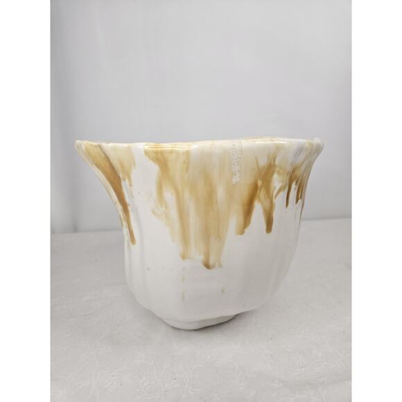 Vintage Sea Shell Nautilus Glazed Terra Cotta Herb Planter Garden Shelf Decor - Picture 6 of 13